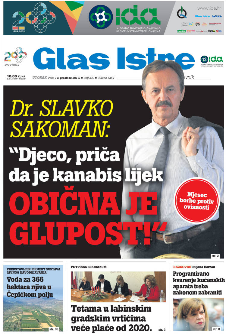 Portada de Glas Istre (Croacia)
