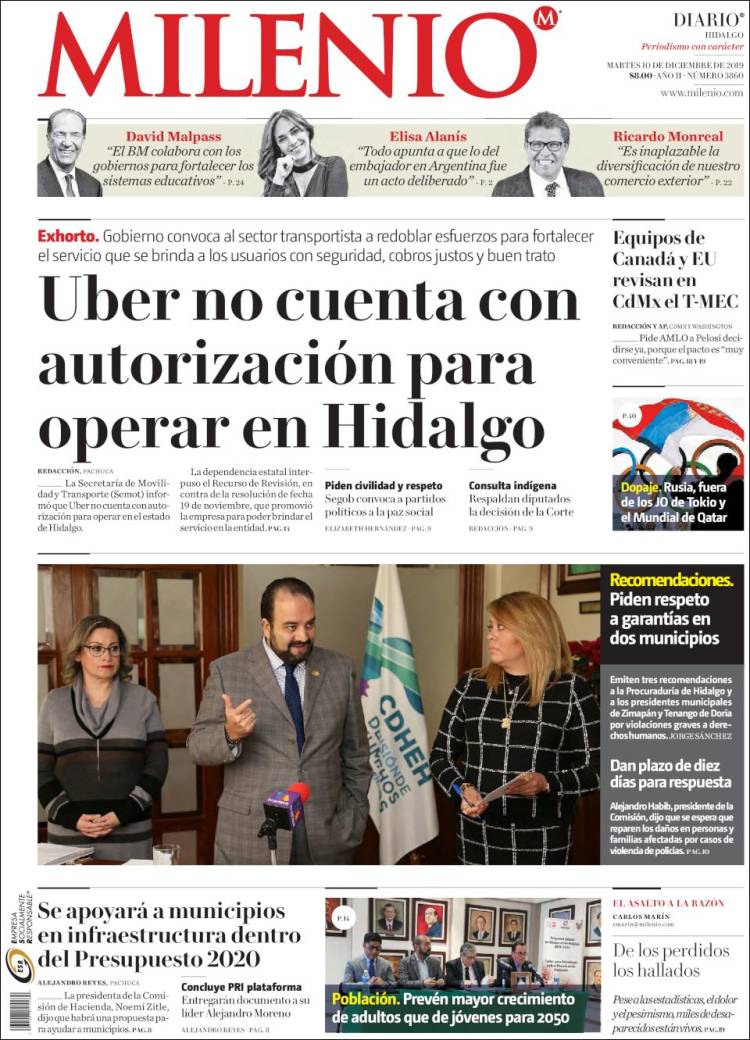 Portada de Milenio de Hidalgo (M&eacute;xico)