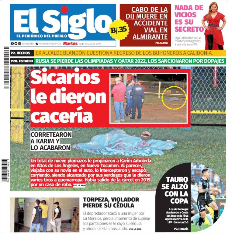 Portada de El Siglo (Panam&aacute;)
