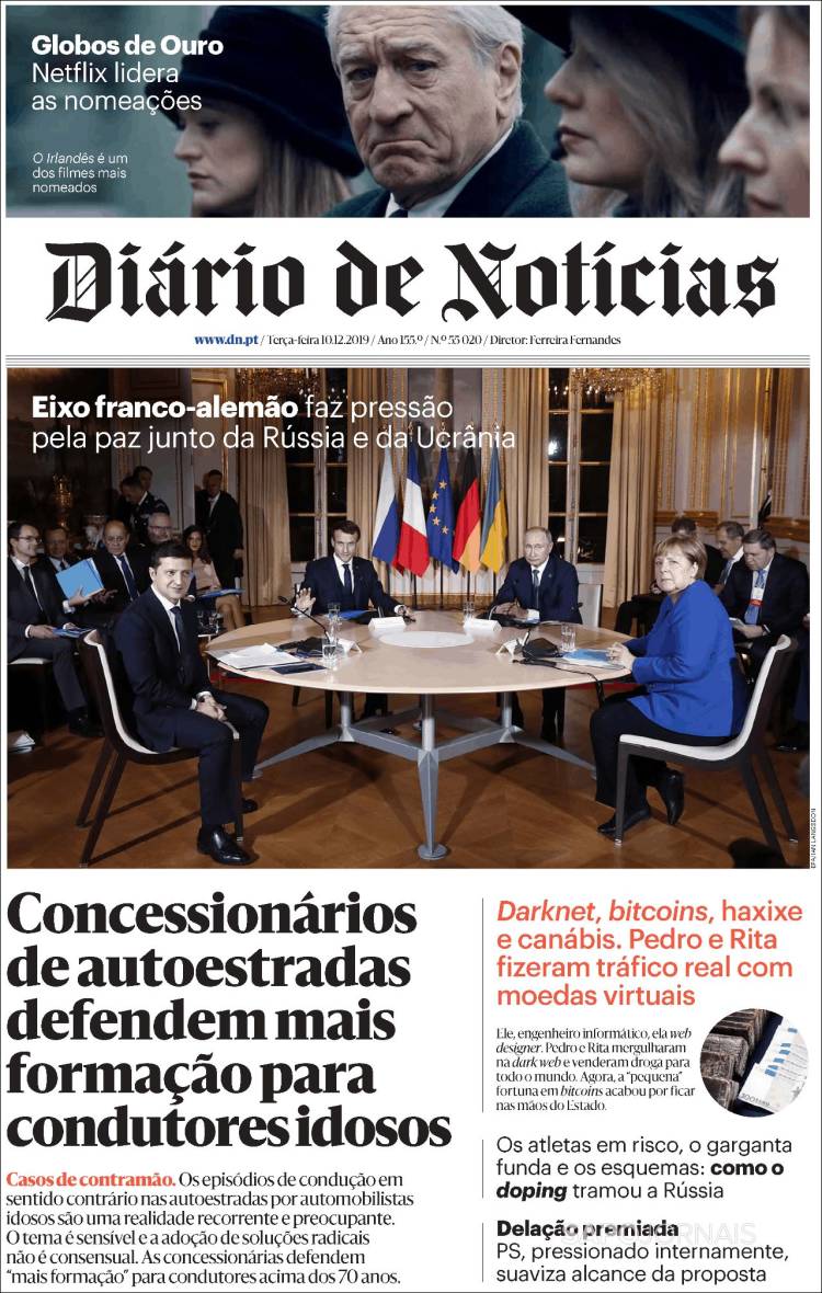 Portada de Diário de Noticias (Portugal)