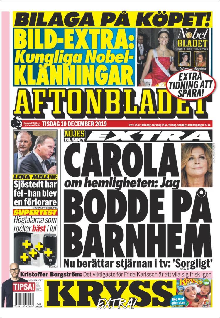 Portada de Aftonbladet (Suecia)