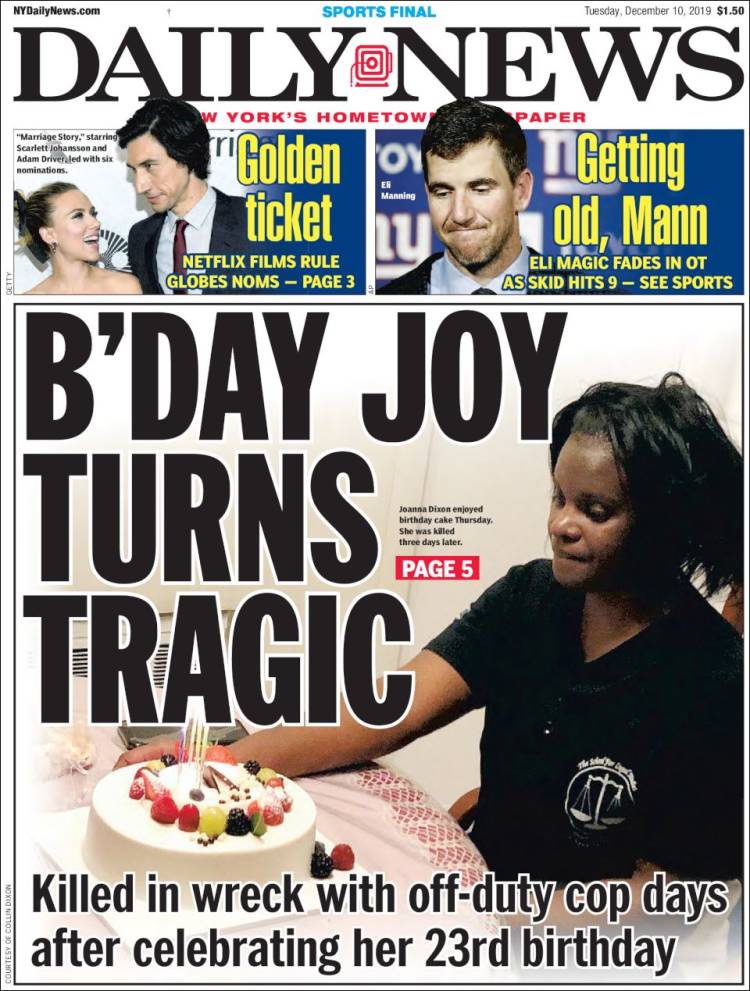 Portada de Daily News - New York (USA)