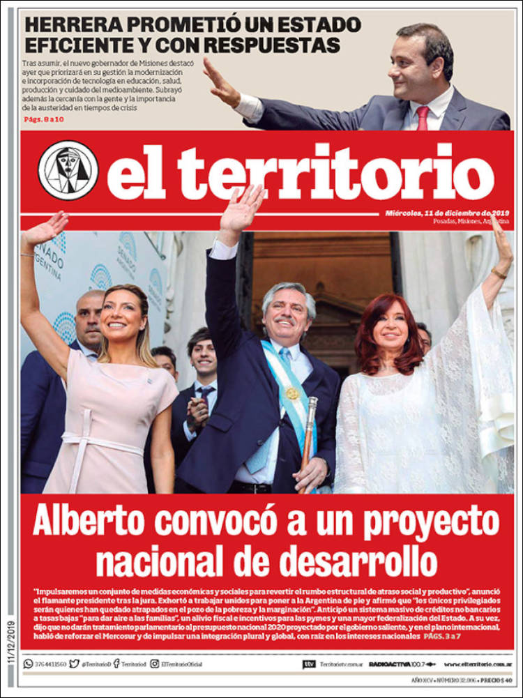 Portada de El Territorio (Argentina)