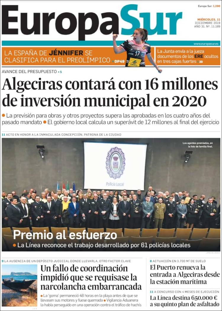 Portada de Europa Sur (España)