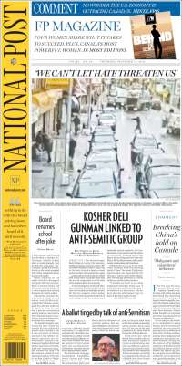 Portada de The National Post (Canada)