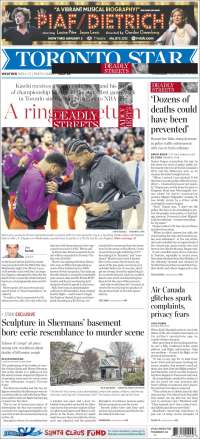 Portada de The Toronto Star (Canada)