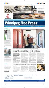 Portada de Winnipeg Free Press (Canada)