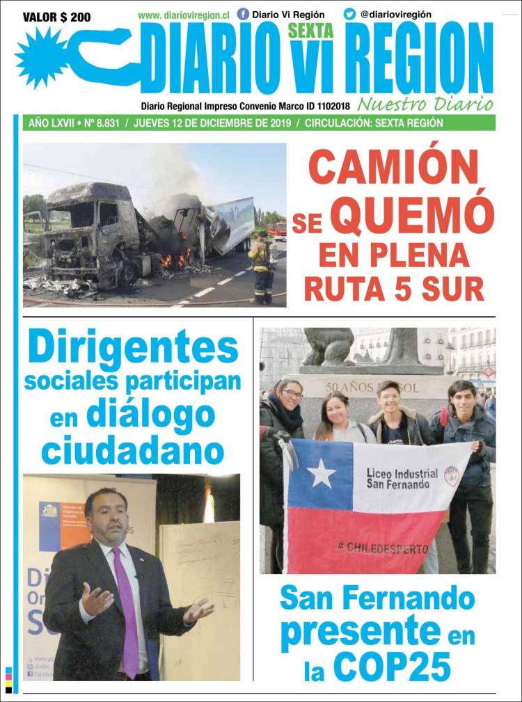 Portada de Diario VI Región (Chile)
