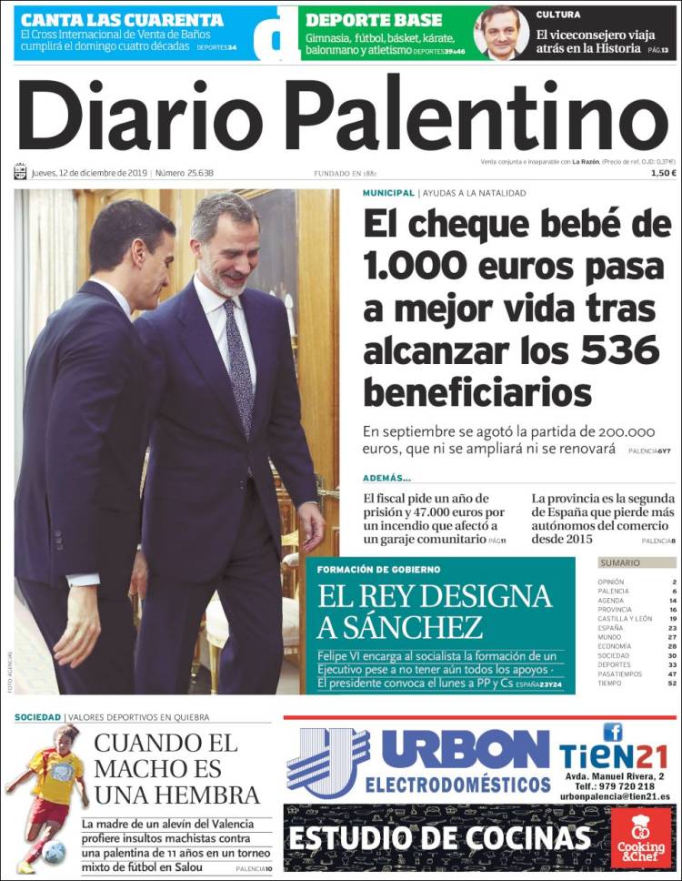 Portada de Diario Palentino (Espa&ntilde;a)