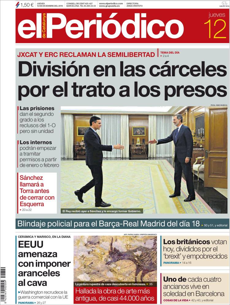 Portada de El Periódico (España)