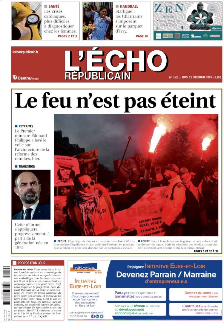 Portada de L'Echo Républicain (Francia)