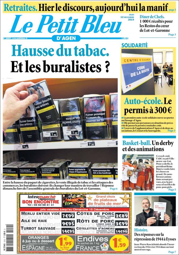 Portada de Le Petit Bleu (Francia)