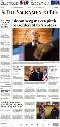 Portada de The Sacramento Bee (USA)