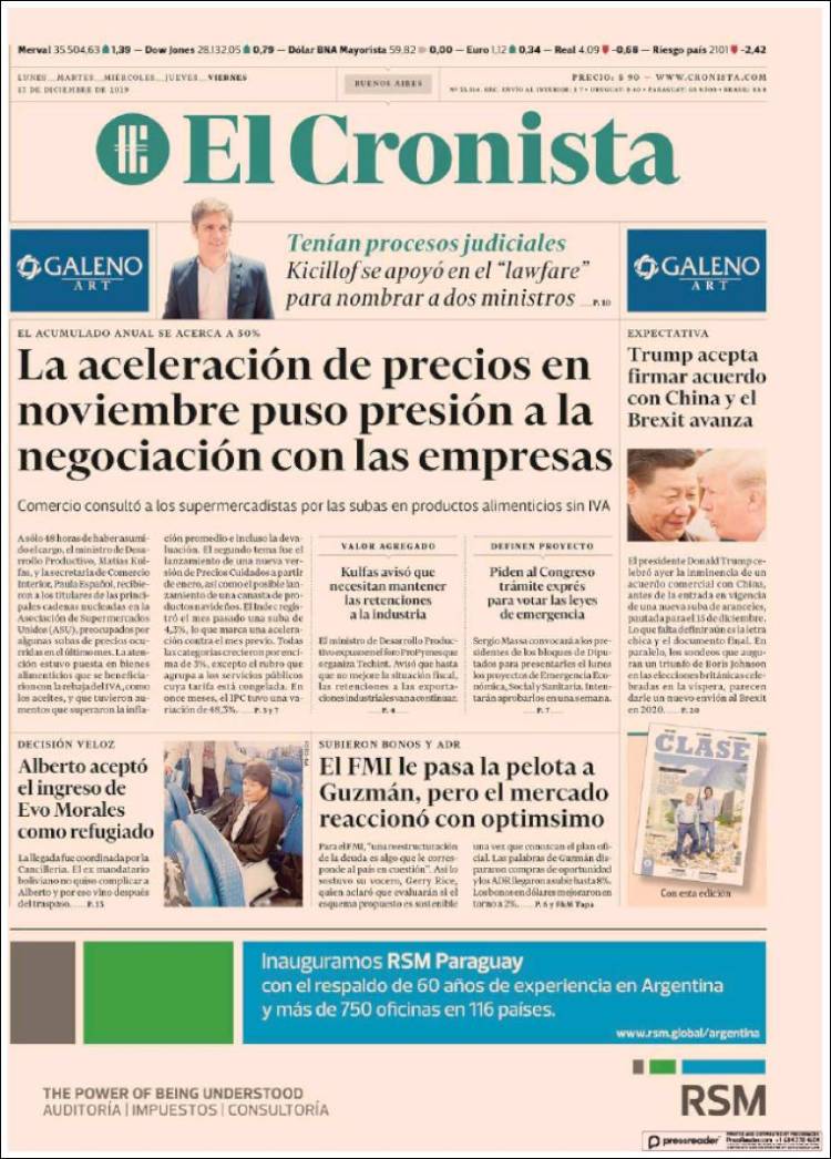 Portada de El Cronista Comercial (Argentina)