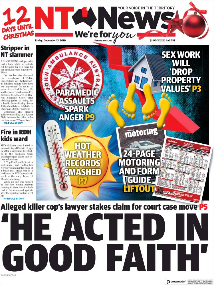 Portada de Northern Territory News (Australia)