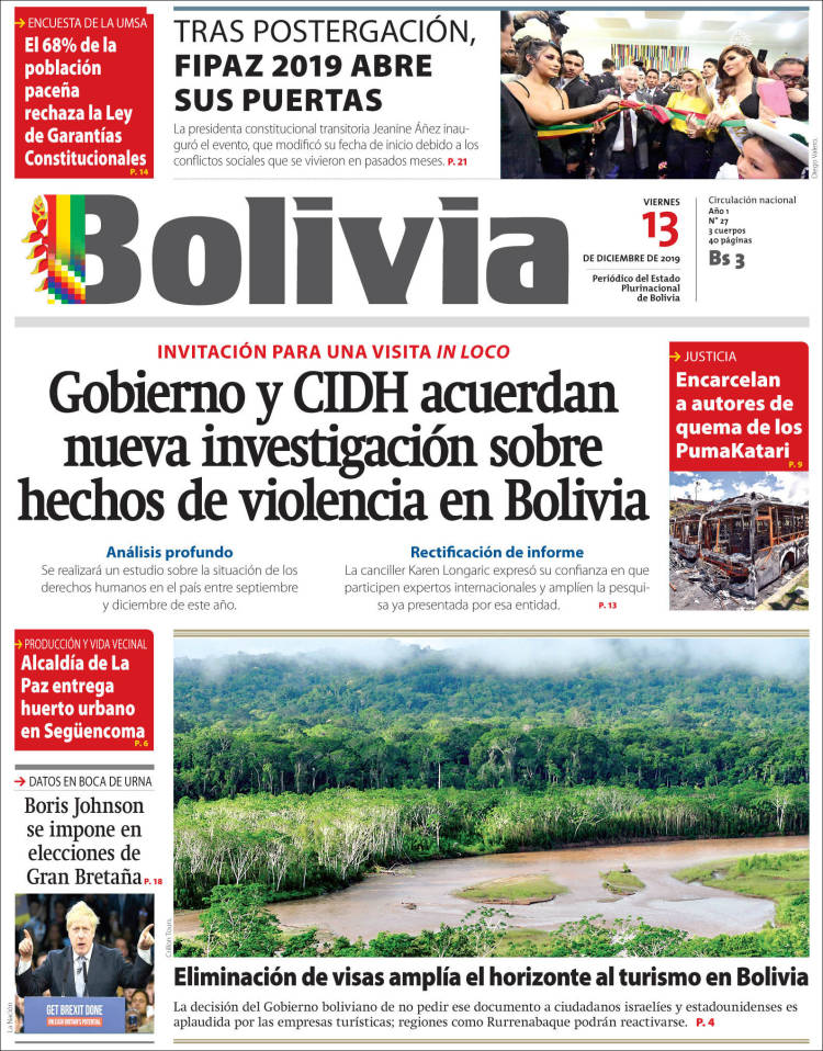 Portada de Cambio (Bolivia)