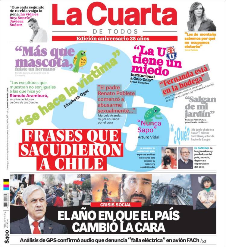 Portada de La Cuarta (Chile)