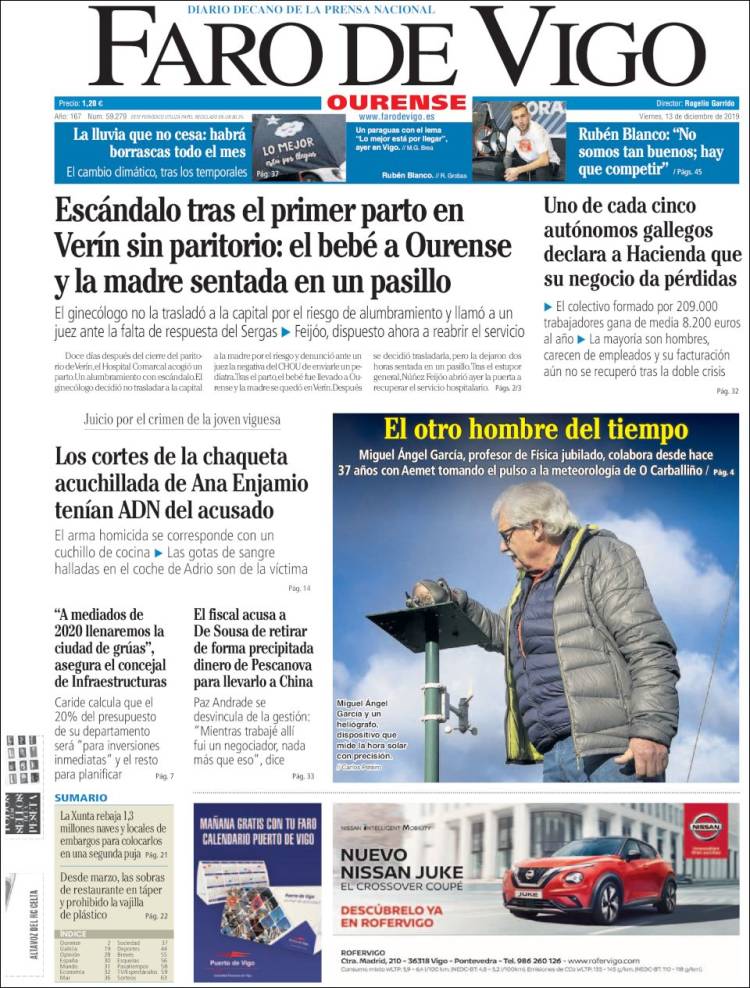 Portada de El Faro de Vigo - Ourense (Espa&ntilde;a)
