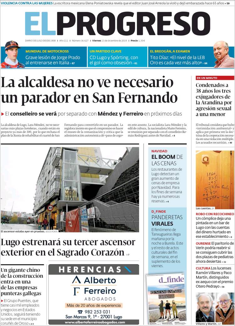 Portada de El Progreso (Espa&ntilde;a)