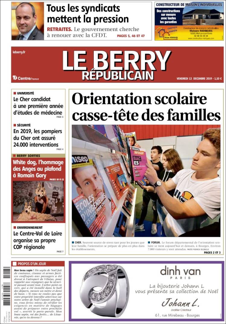 Portada de Berry Republicain (Francia)