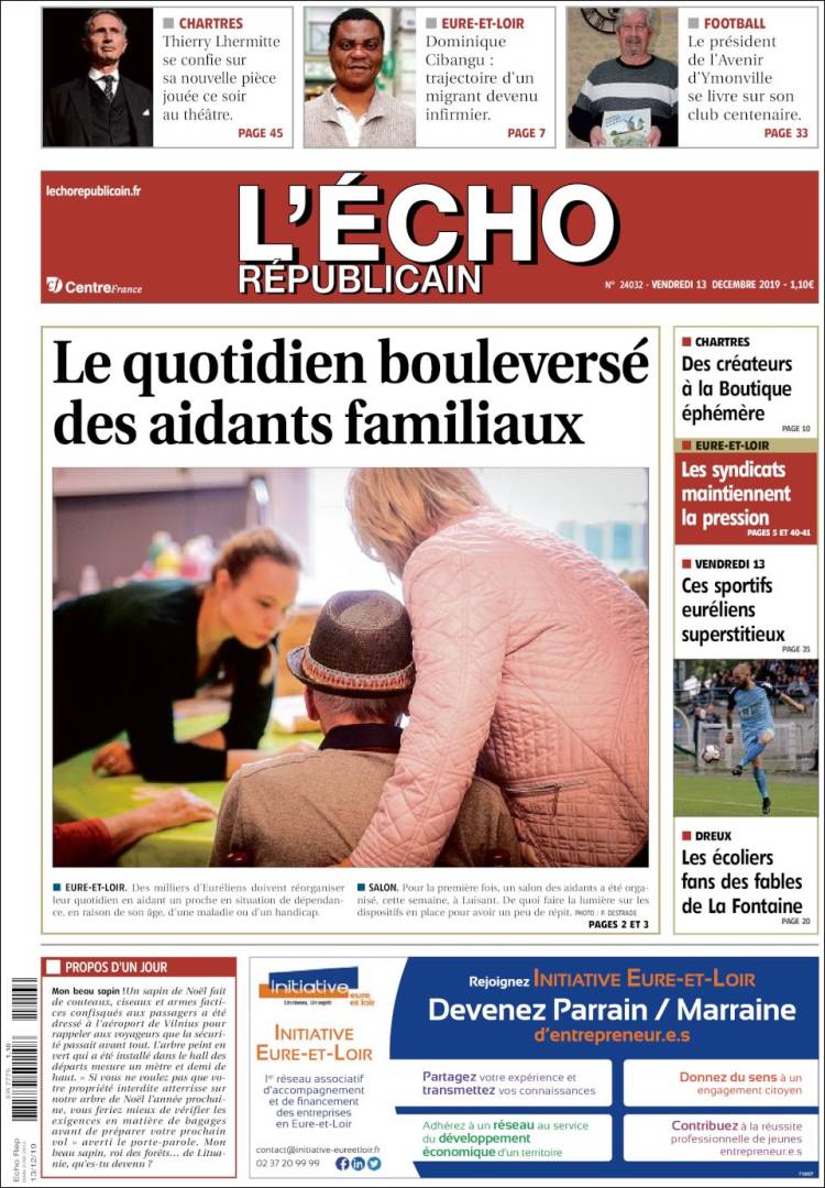 Portada de L'Echo Républicain (Francia)