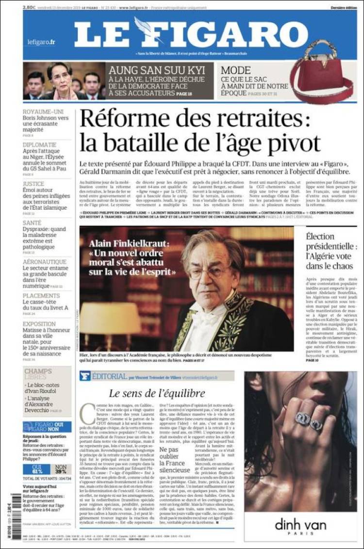 Portada de Le Figaro (Francia)
