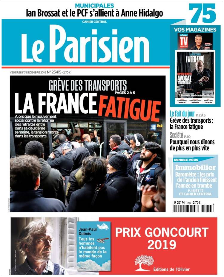 Portada de Le Parisien (Francia)