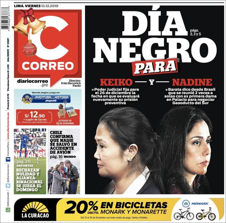 Portada de Diario Correo (Per&uacute;)