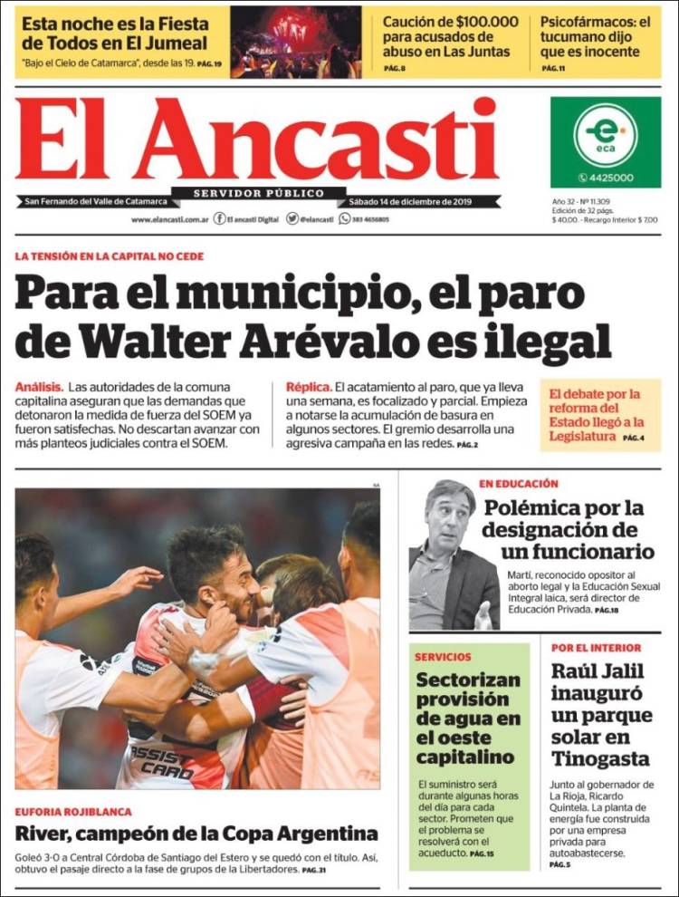 Portada de El Ancasti (Argentina)