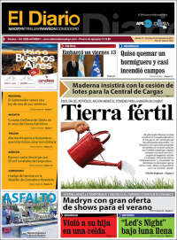 Portada de El Diario de Madryn (Argentina)
