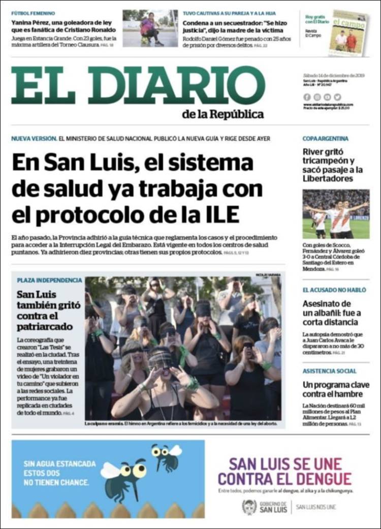 Portada de Diario de la República (Argentina)