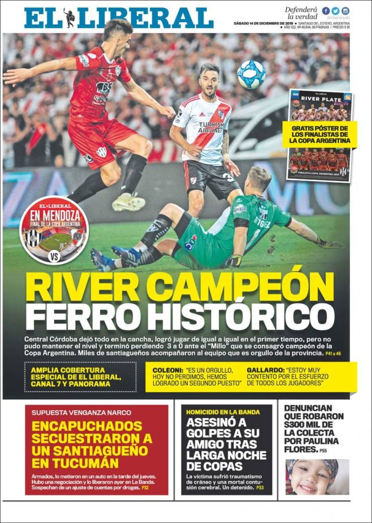 Portada de Diario El Liberal (Argentina)