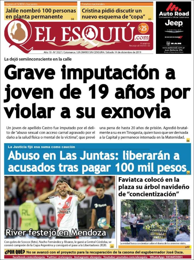 Portada de El Esquiu (Argentina)
