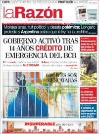 Portada de La Razón (Bolivia)