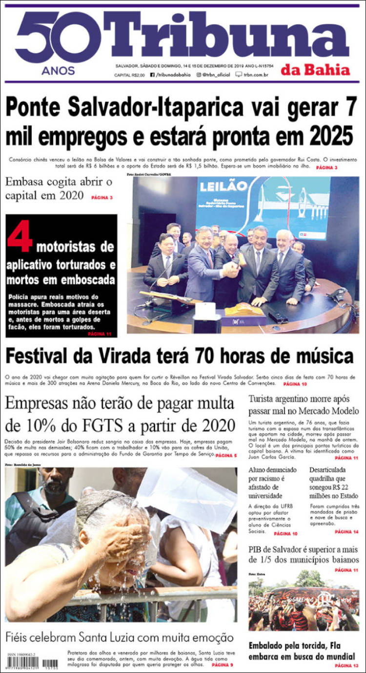 Portada de Tribuna da Bahia (Brasil)