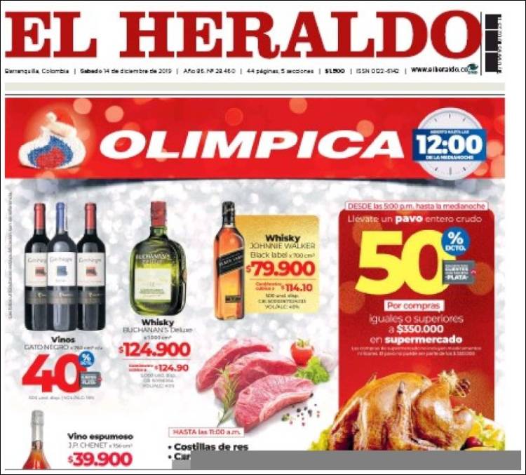 Portada de El Heraldo (Colombia)