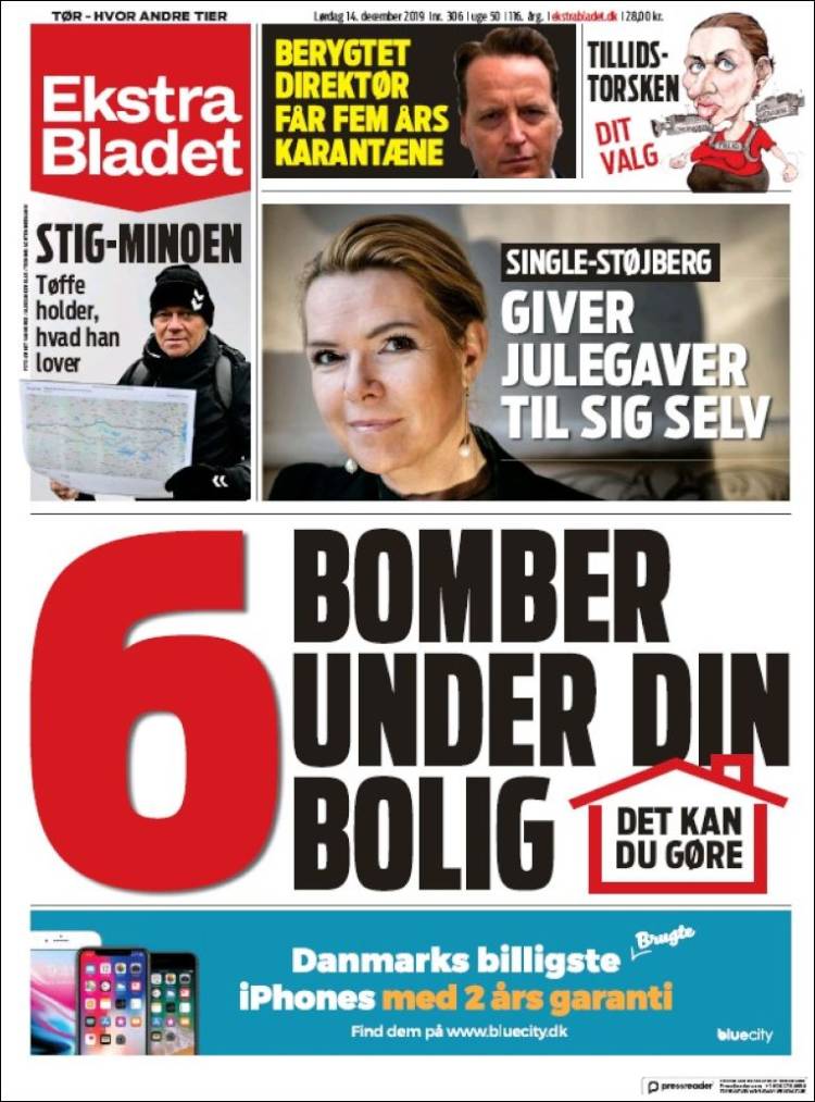 Portada de Ekstra Bladet (Dinamarca)