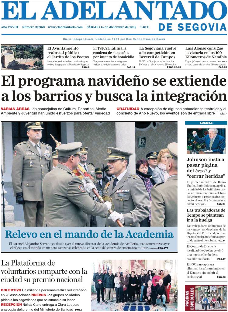 Portada de El Adelantado de Segovia (Espa&ntilde;a)