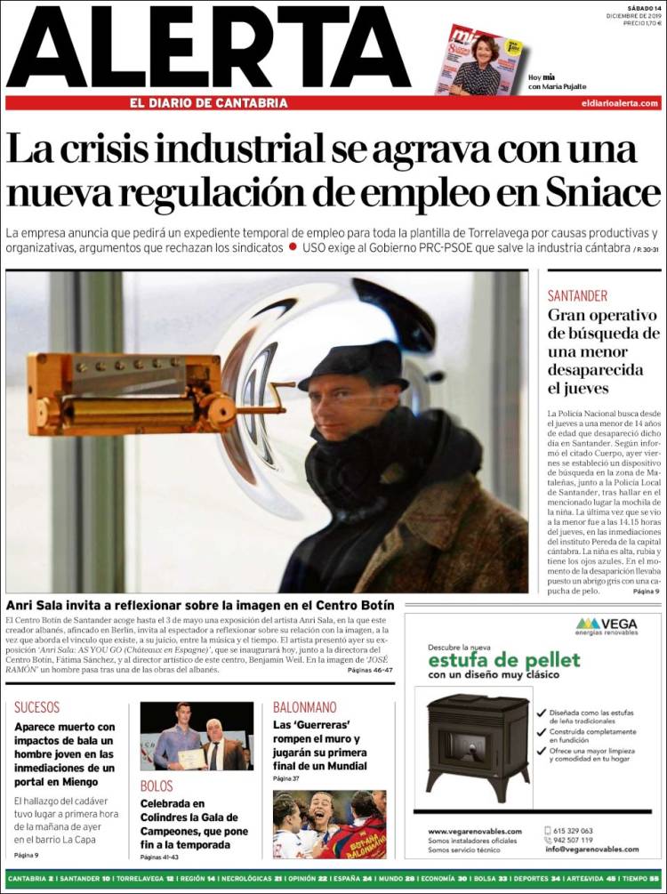 Portada de Alerta - El Diario de Cantabria (Espa&ntilde;a)