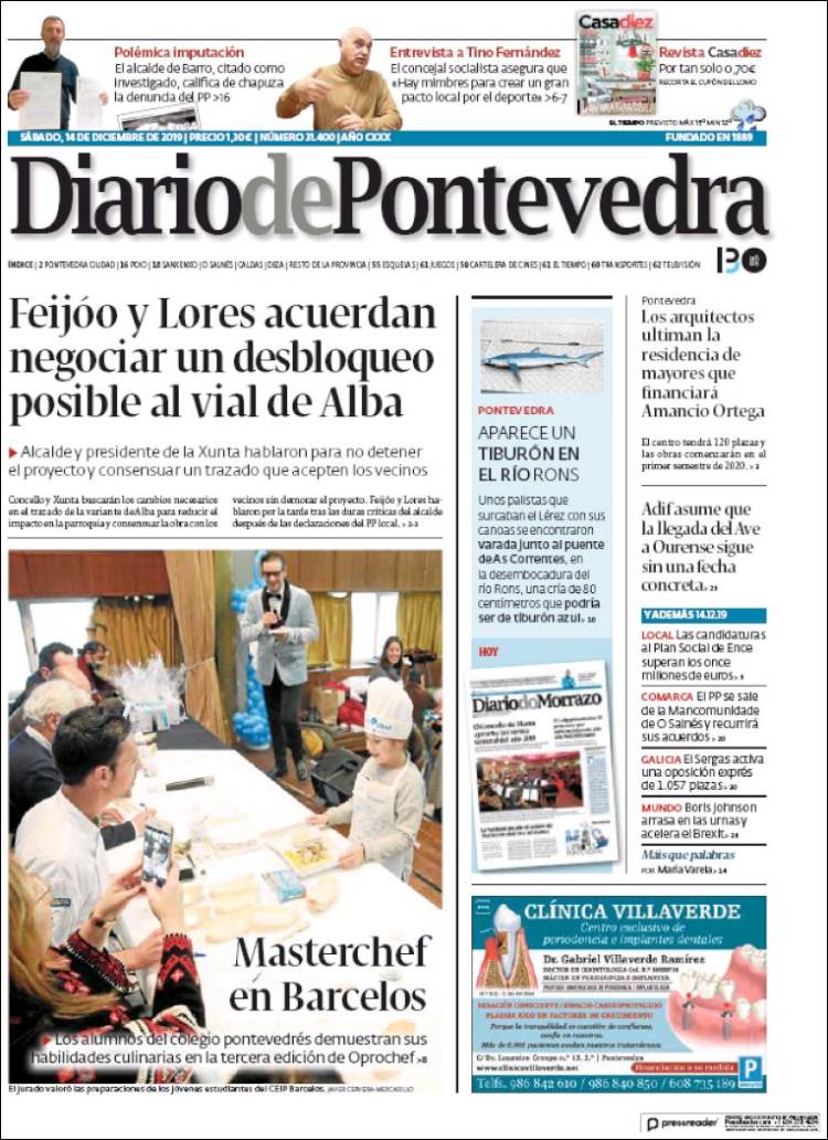 Portada de Diario de Pontevedra (Espa&ntilde;a)