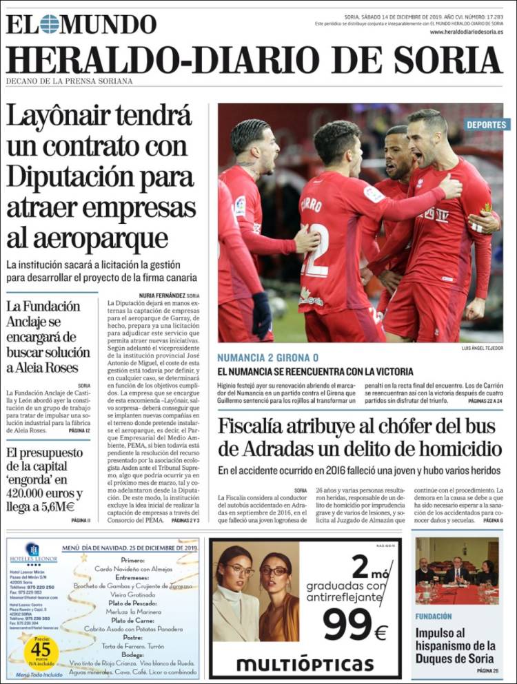 Portada de Diario de Soria (Espa&ntilde;a)