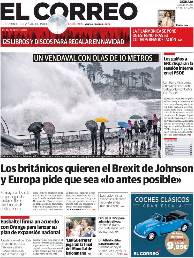 Portada de El Correo (Espa&ntilde;a)
