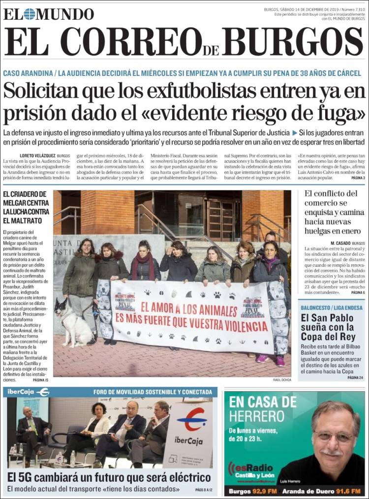 Portada de El Correo de Burgos (Espa&ntilde;a)