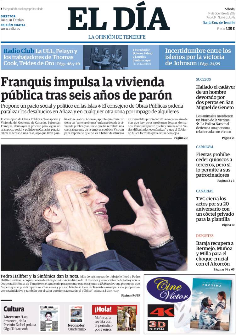 Portada de El Día (Espa&ntilde;a)