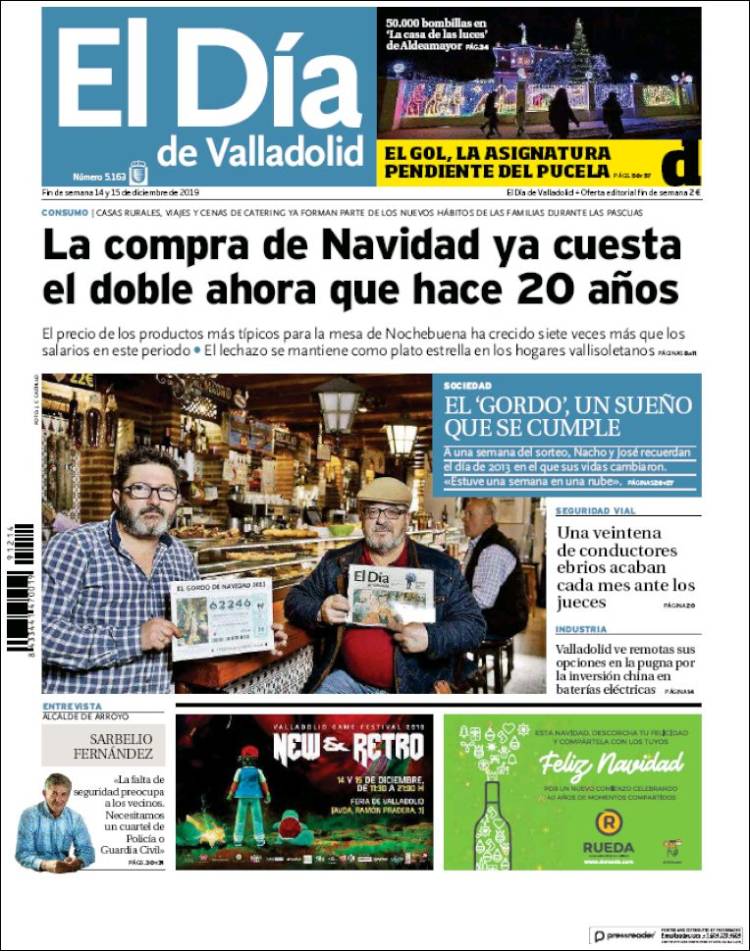 Portada de El Día de Valladolid (Espa&ntilde;a)