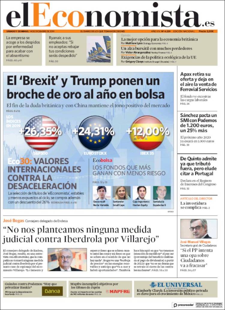 Portada de El Economista (Espa&ntilde;a)