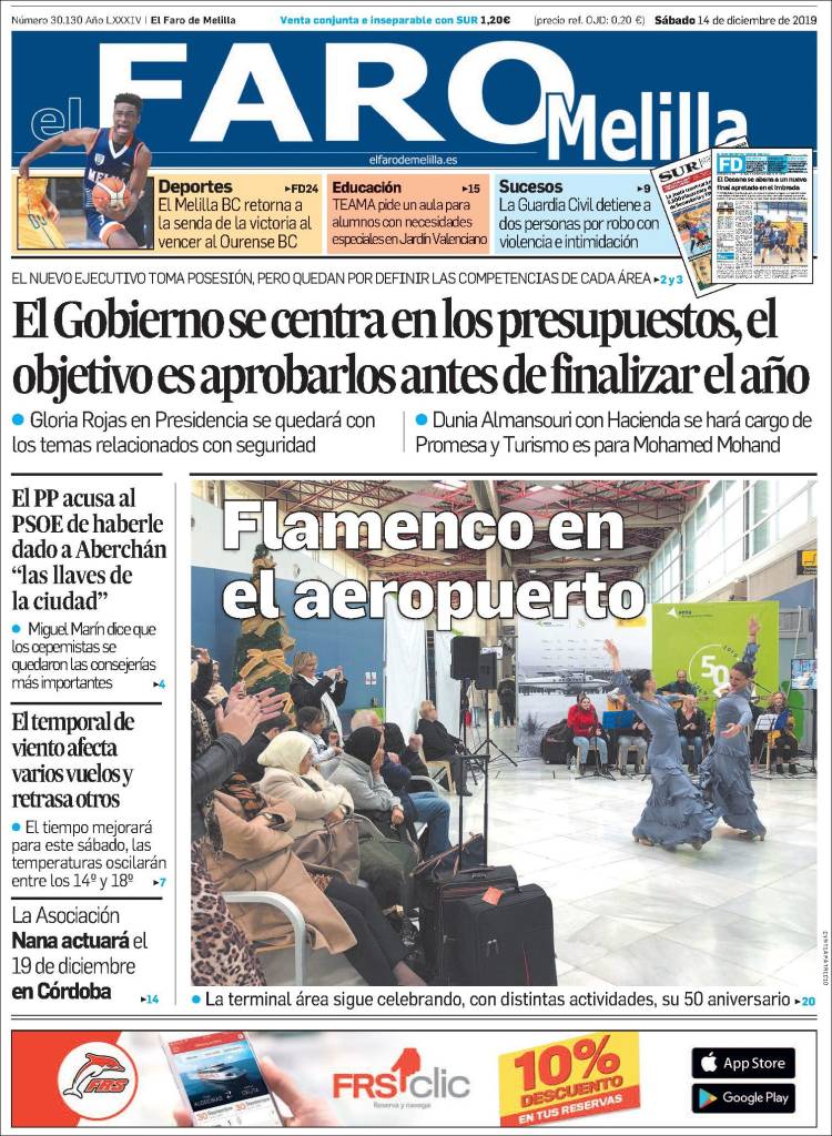 Portada de El Faro de Melilla (Espa&ntilde;a)