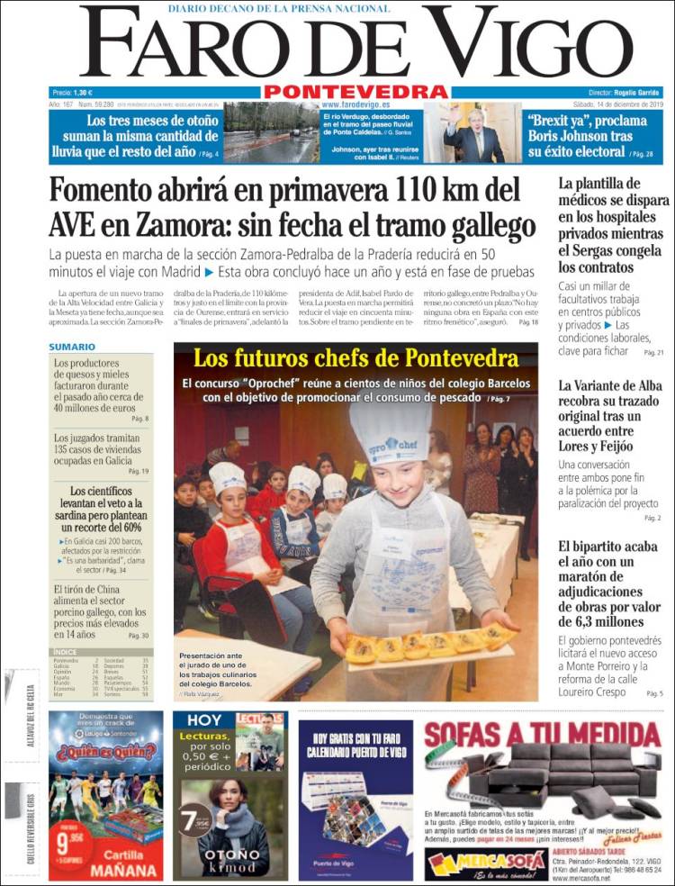 Portada de El Faro de Vigo - Pontevedra (Espa&ntilde;a)