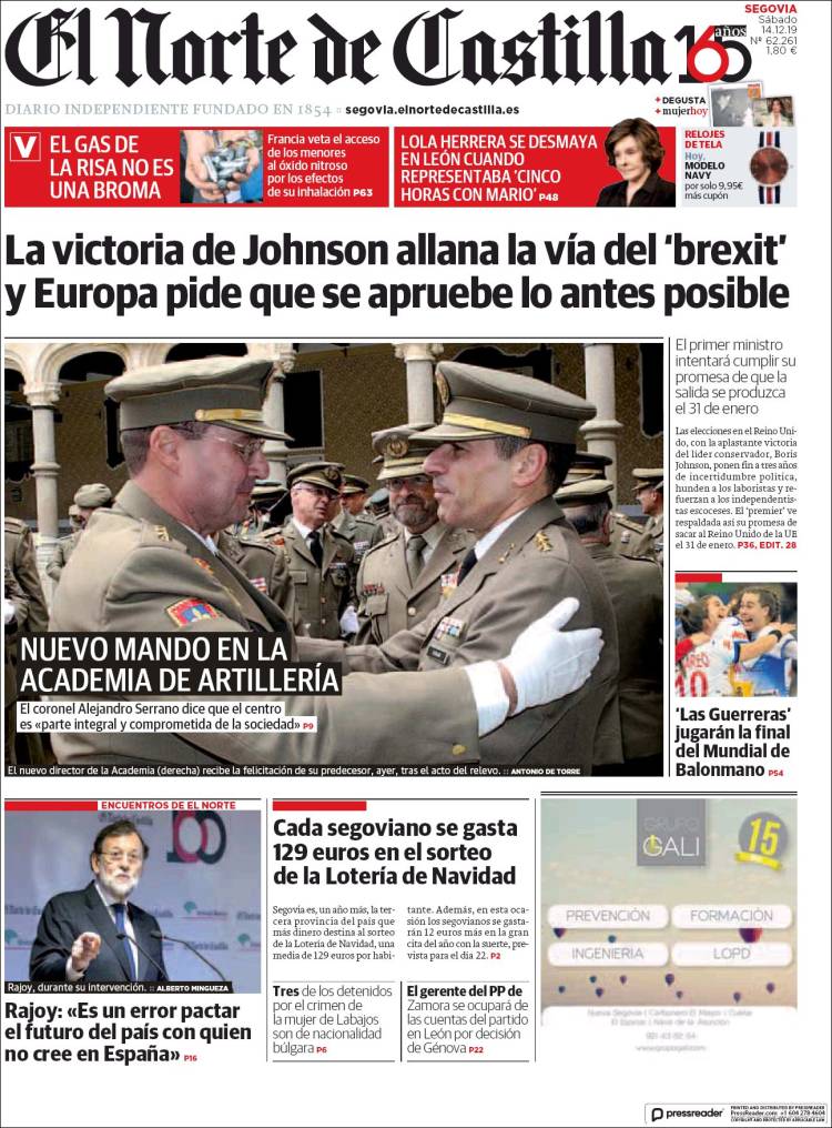 Portada de Norte de Castilla - Segovia (Espa&ntilde;a)