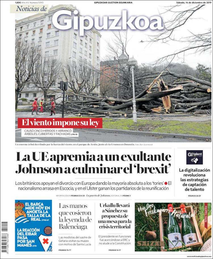 Portada de Noticias de Gipuzkoa (Espa&ntilde;a)
